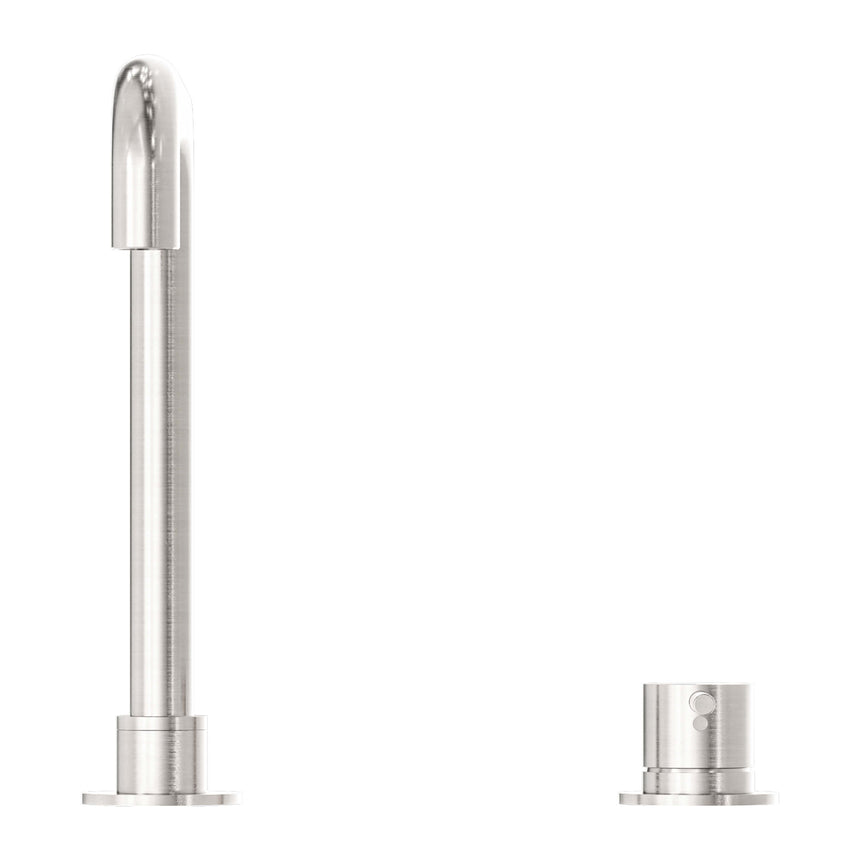 Nero Mecca Hob Basin Mixer Square Spout Brushed Nickel Tapware Nero