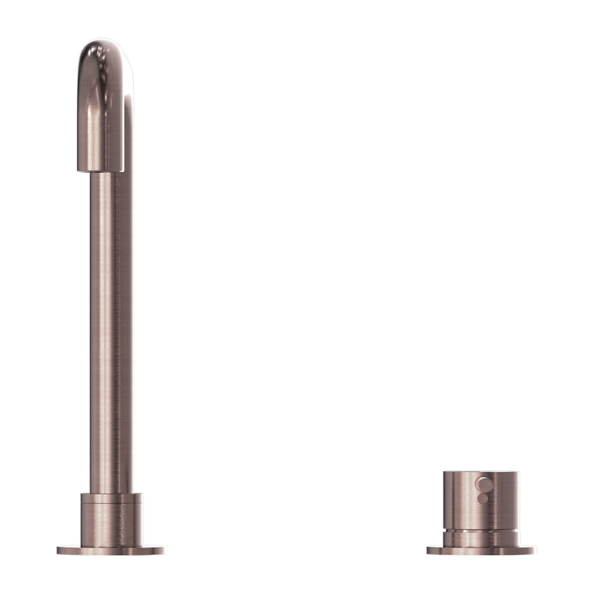 Nero Mecca Hob Basin Mixer Square Spout Brushed Bronze Tapware Nero