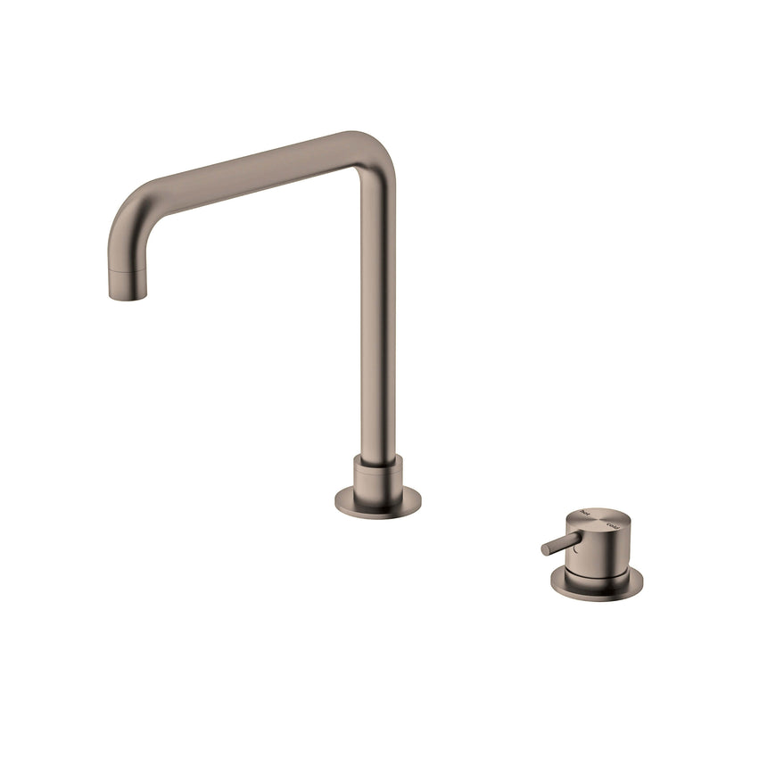 Nero Mecca Hob Basin Mixer Square Spout Brushed Bronze Tapware Nero
