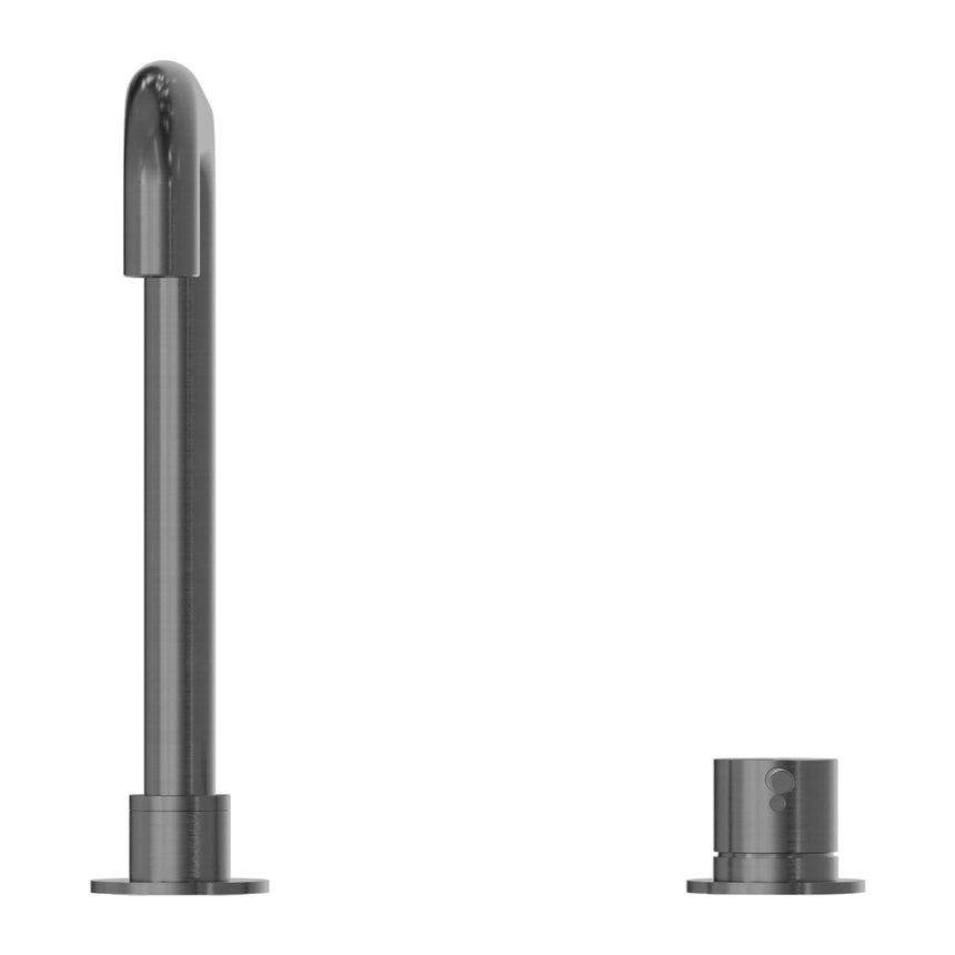 Nero Mecca Hob Basin Mixer Square Spout Gun Metal Tapware Nero