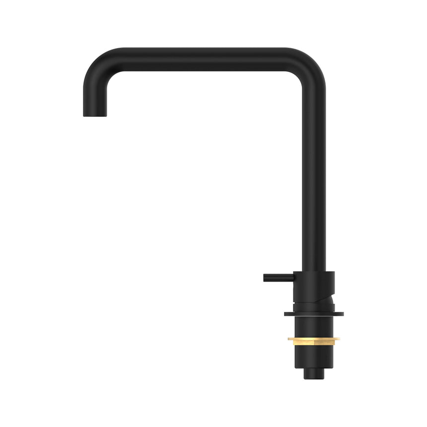 Nero Mecca Hob Basin Mixer Square Spout Matte Black Tapware Nero