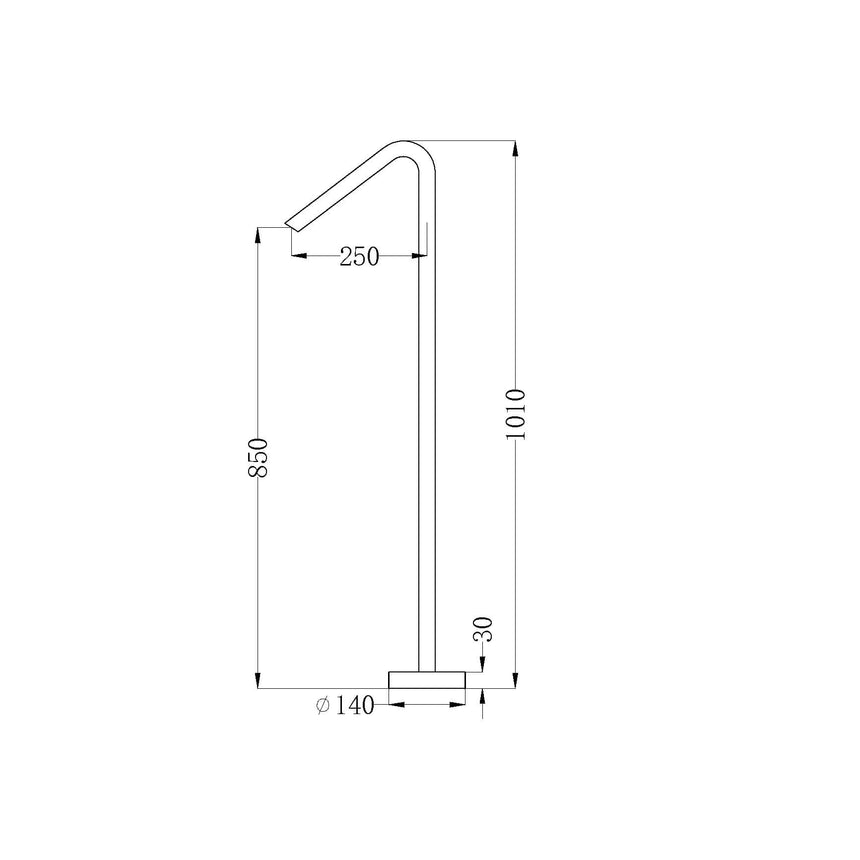 Nero Mecca Floor Standing Bath Spout Only Matte Black Shower Nero