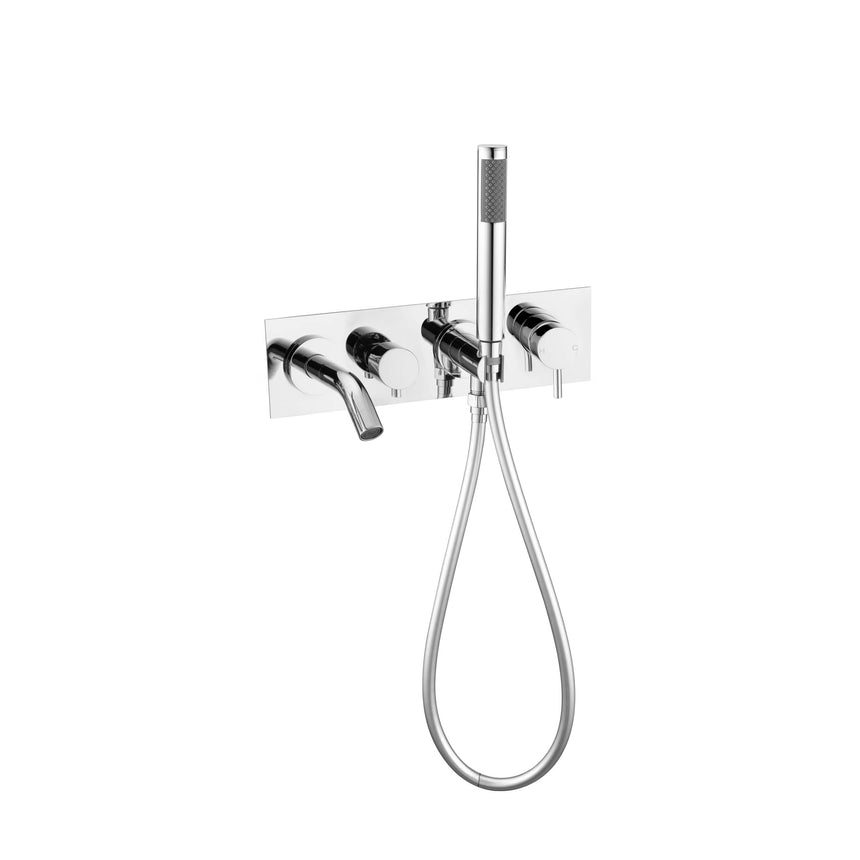 Nero Mecca Wall Mount Bath Mixer With Handshower Chrome Shower Nero