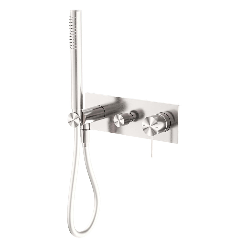 Nero Mecca Shower Mixer Divertor Systerm Brushed Nickel Shower Nero