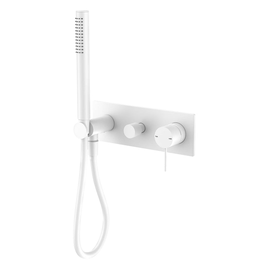 Nero Mecca Shower Mixer Divertor Systerm Matte White Shower Nero