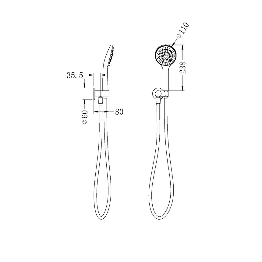 Nero Mecca Hand Hold Shower With Air Shower Brushed Yellow Gold Shower Nero