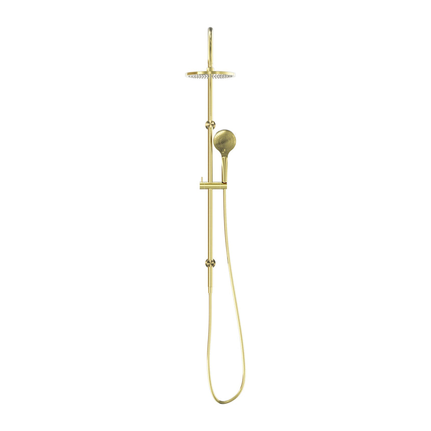 Nero Mecca Twin Shower With Air Shower Brushed Yellow Gold Shower Nero