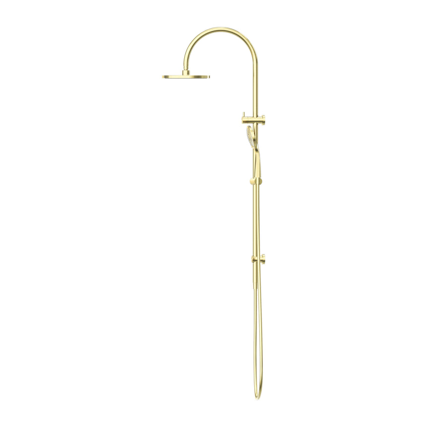 Nero Mecca Twin Shower With Air Shower Brushed Yellow Gold Shower Nero