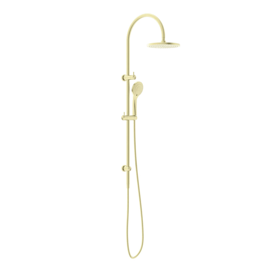 Nero Mecca Twin Shower With Air Shower Brushed Yellow Gold Shower Nero
