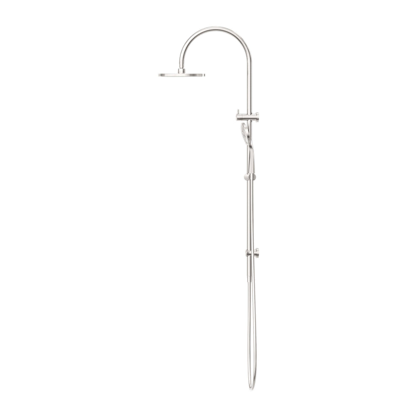 Nero Mecca Twin Shower With Air Shower Brushed Nickel Shower Nero