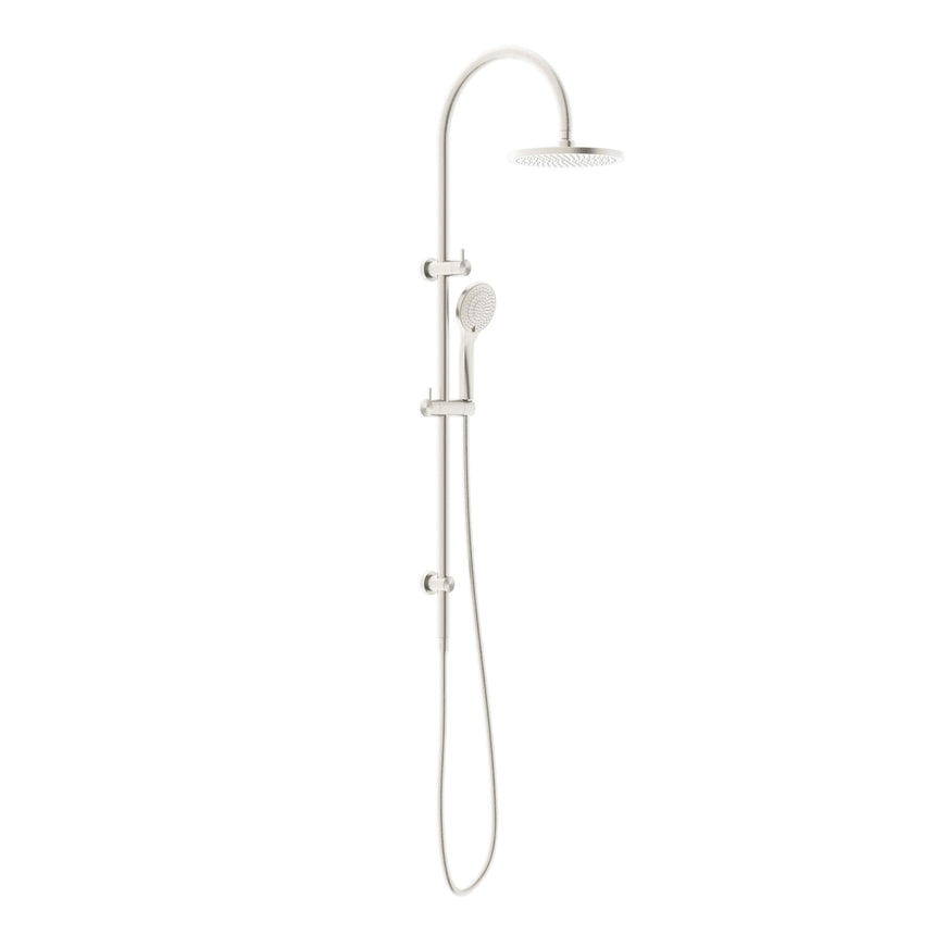 Nero Mecca Twin Shower With Air Shower Brushed Nickel Shower Nero
