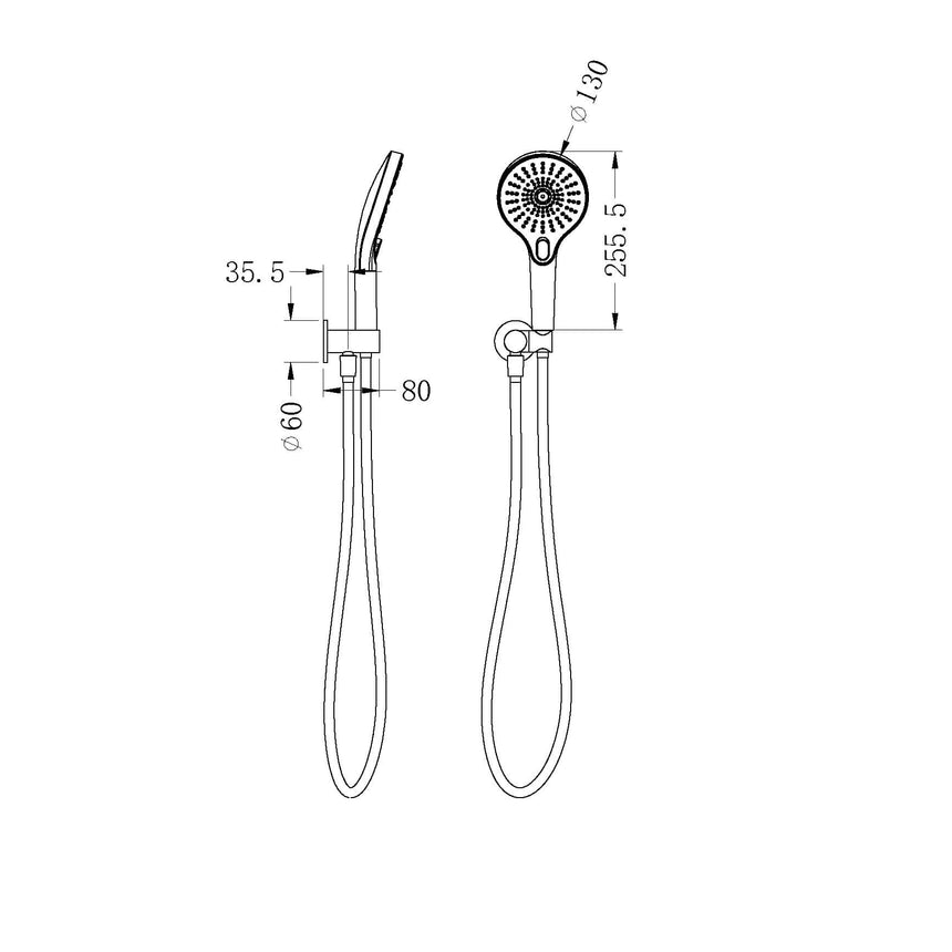 Nero Mecca Hand Hold Shower With Shower Gun Metal Shower Nero