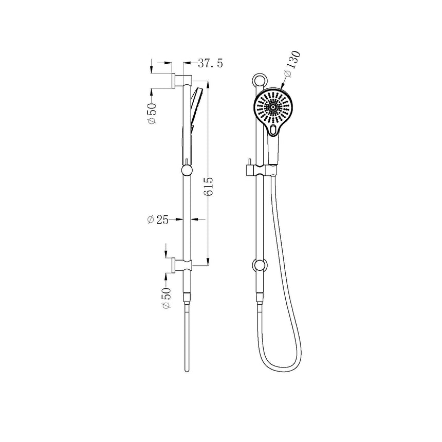 Nero Mecca Rail Shower With Shower Brushed Bronze Shower Nero
