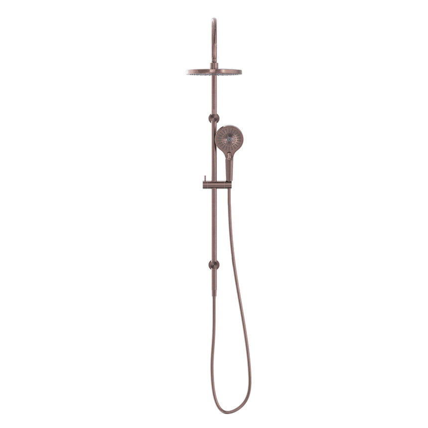 Nero Mecca Twin Shower With Shower Brushed Bronze Shower Nero