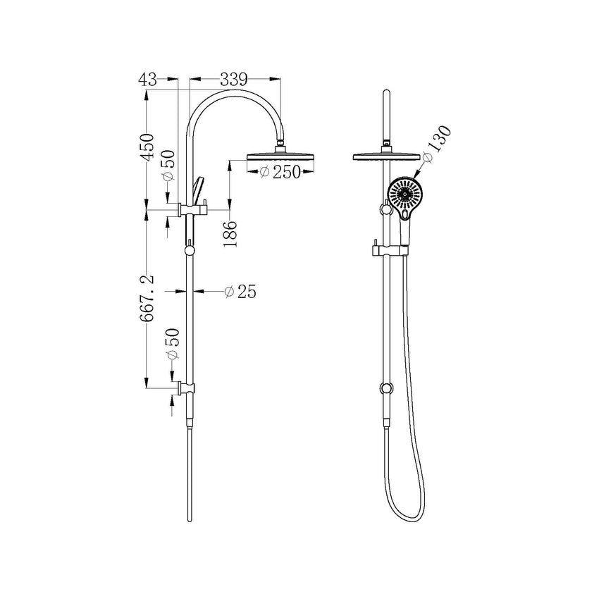 Nero Mecca Twin Shower With Shower Brushed Bronze Shower Nero