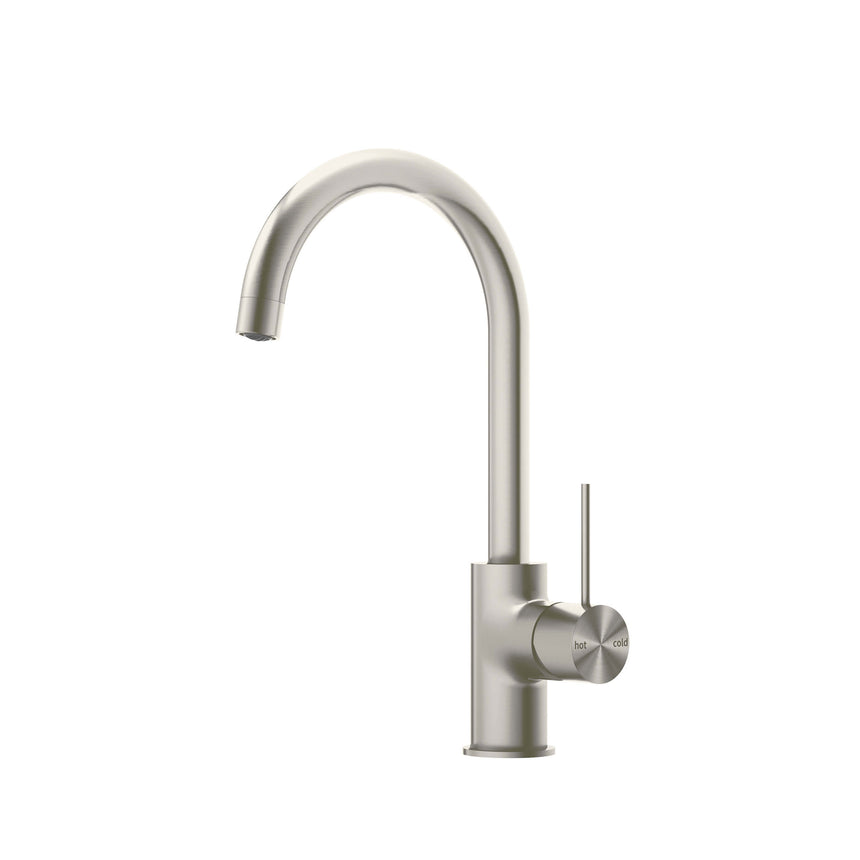 Nero Mecca Kitchen Mixer Brushed Nickel Tapware Nero
