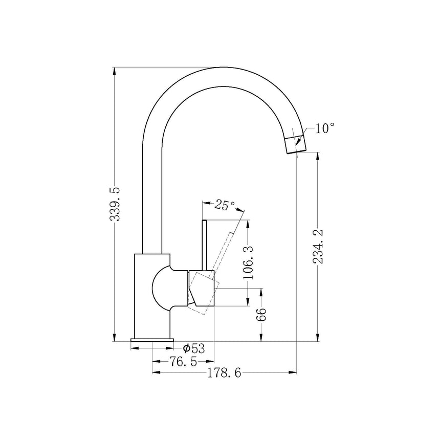 Nero Mecca Kitchen Mixer Brushed Nickel Tapware Nero