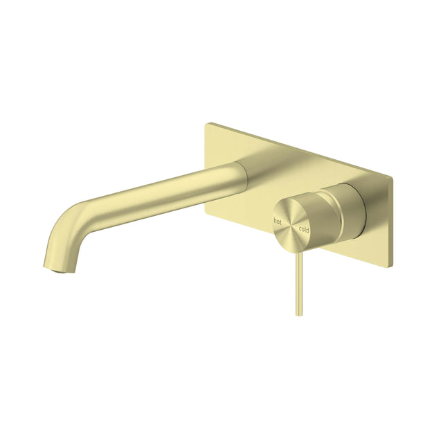 Nero Mecca Wall Basin/Bath Mixer 230mm Brushed Gold Tapware Nero