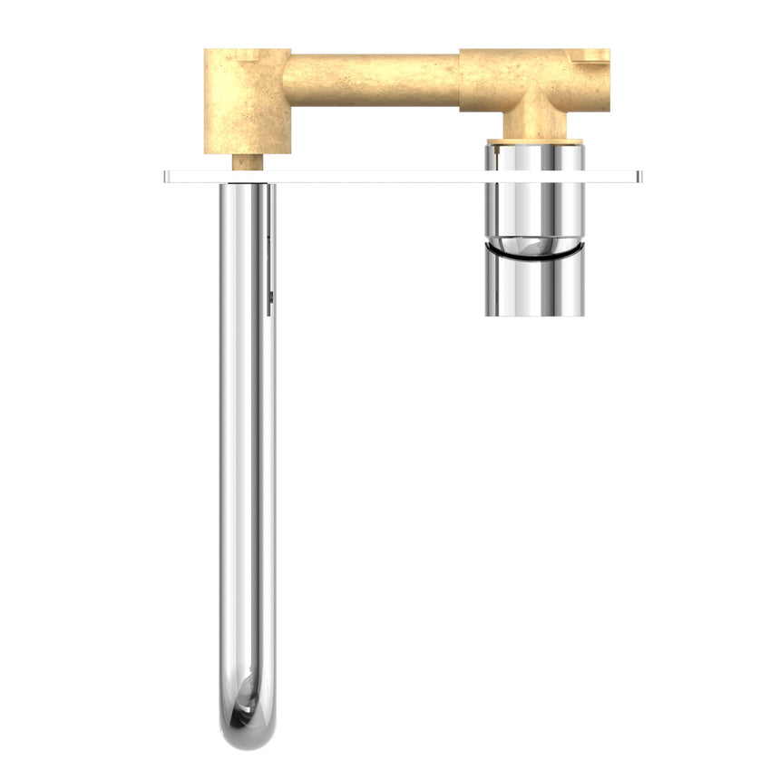 Nero Mecca Wall Basin/Bath Mixer 185mm Chrome Tapware Nero