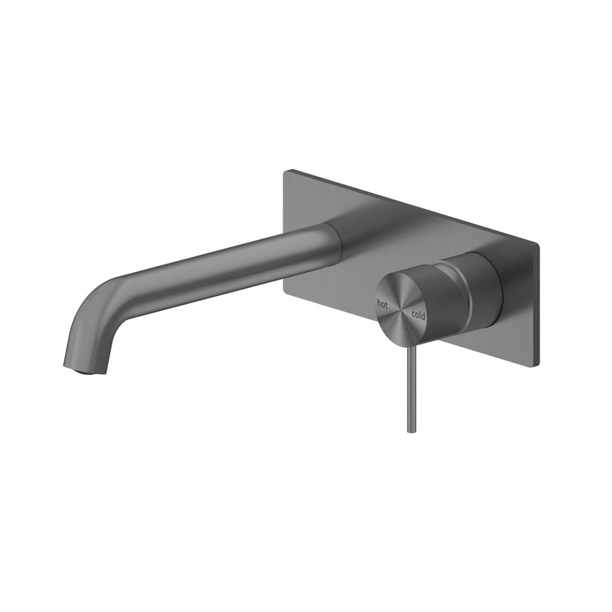 Nero Mecca Wall Basin/Bath Mixer 160mm Gun Metal Tapware Nero