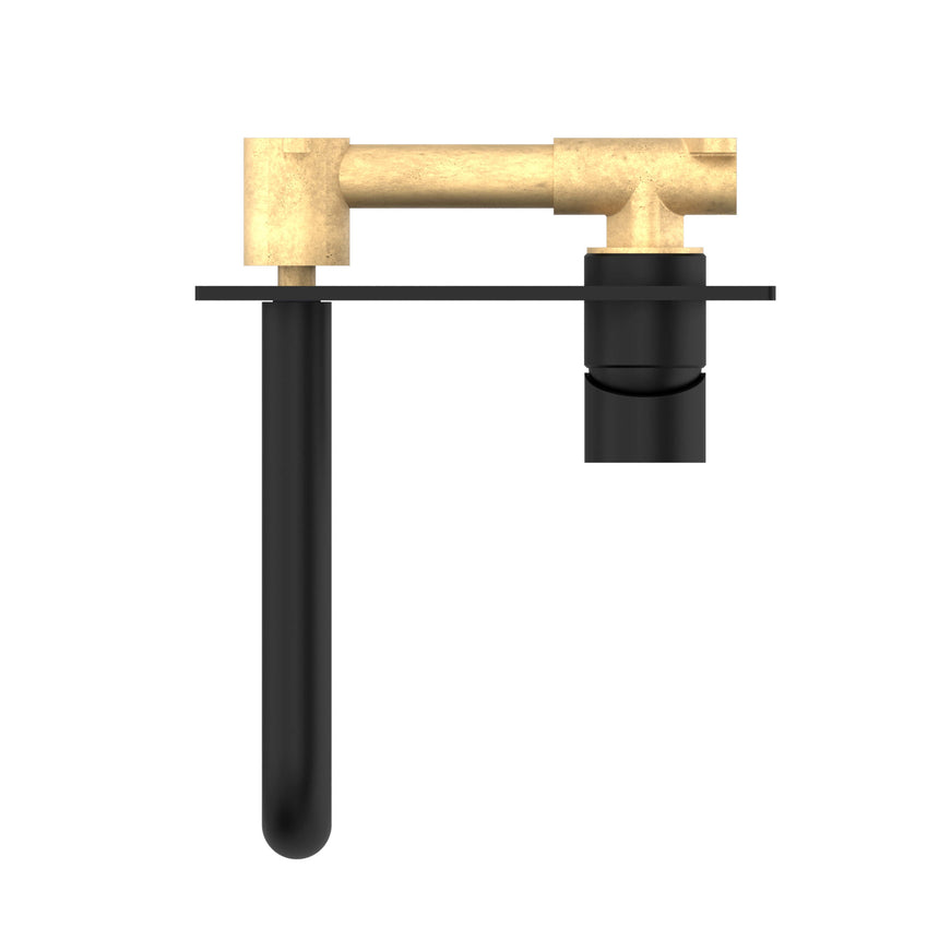 Nero Mecca Wall Basin/Bath Mixer 185mm Matte Black Tapware Nero