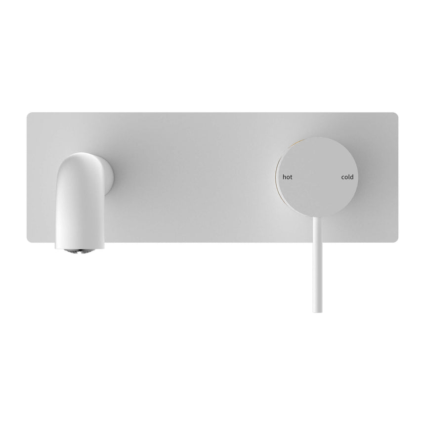 Nero Mecca Wall Basin/Bath Mixer 160mm Matte White Tapware Nero