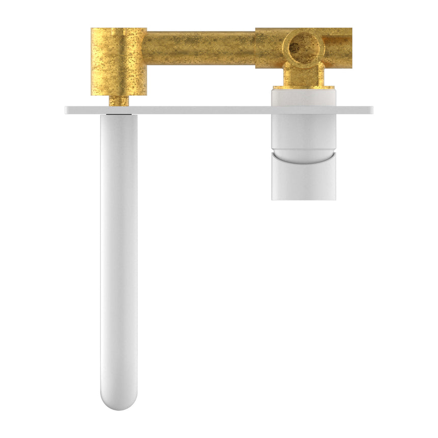 Nero Mecca Wall Basin/Bath Mixer 160mm Matte White Tapware Nero