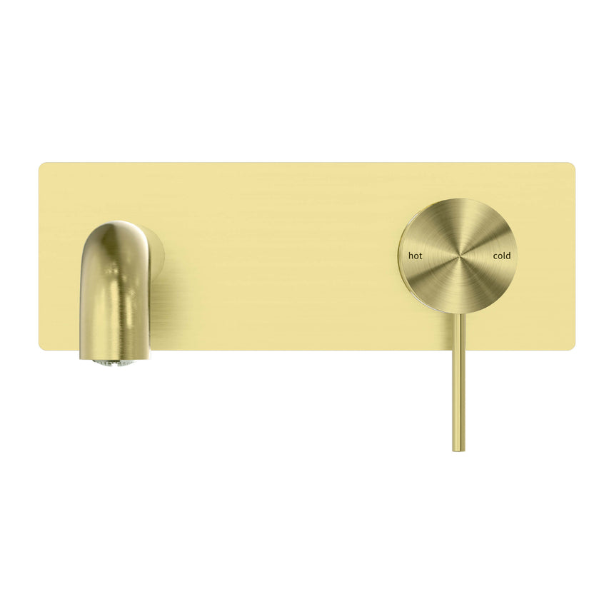 Nero Mecca Wall Basin/Bath Mixer 185mm Brushed Gold Tapware Nero
