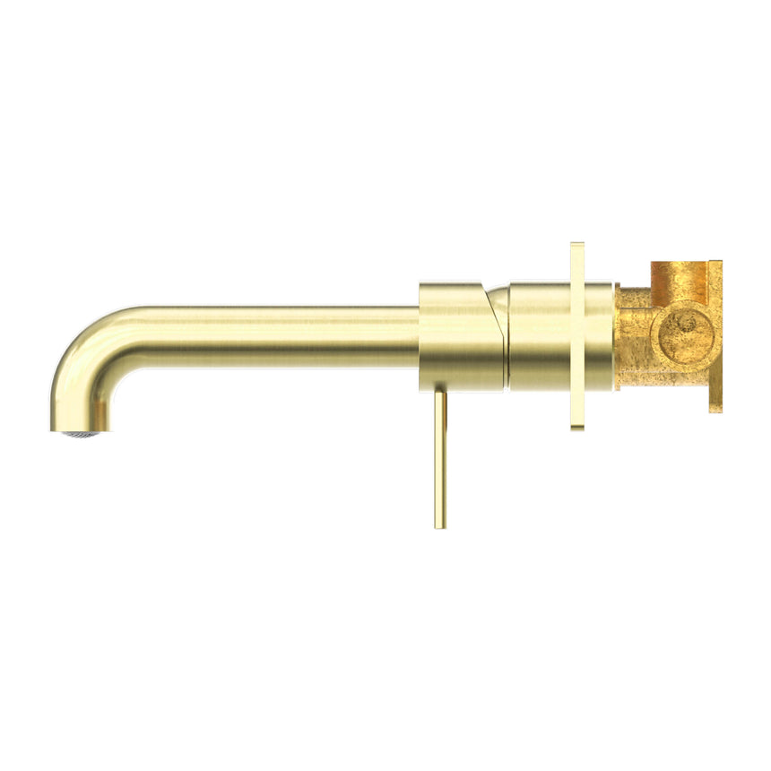 Nero Mecca Wall Basin/Bath Mixer 185mm Brushed Gold Tapware Nero