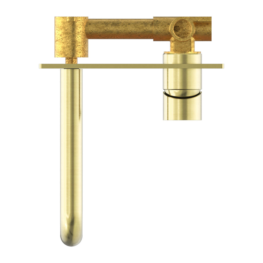 Nero Mecca Wall Basin/Bath Mixer 160mm Brushed Gold Tapware Nero