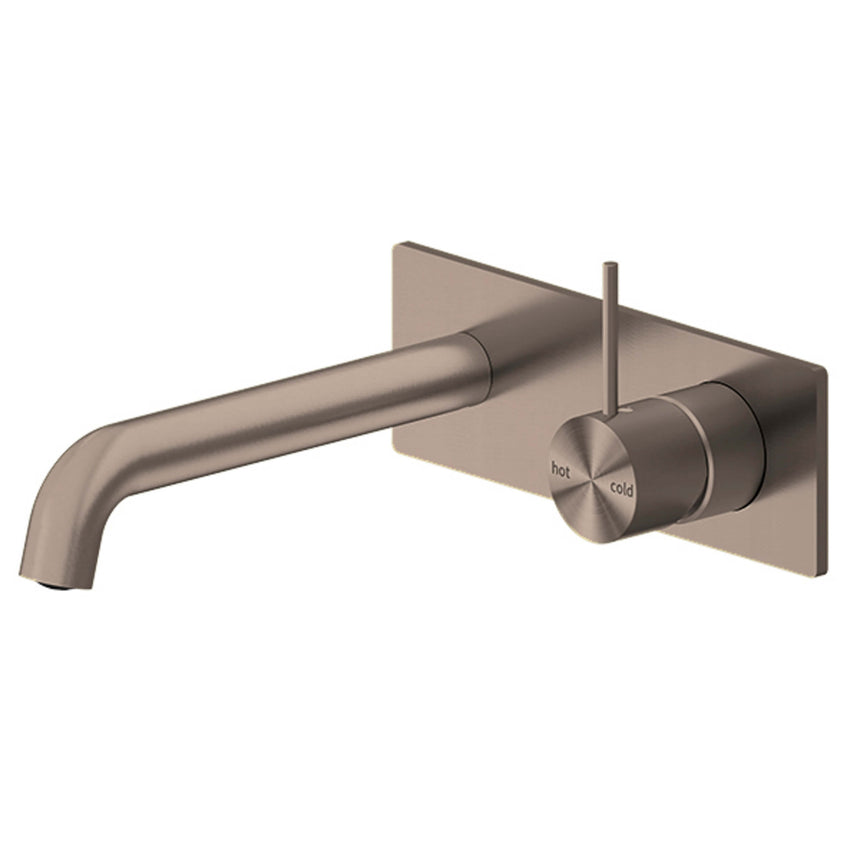 Nero Mecca Wall Basin/Bath Mixer Handle Up 230mm Brushed Bronze Tapware Nero