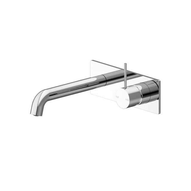 Nero Mecca Wall Basin/Bath Mixer Handle Up 185mm Chrome Tapware Nero