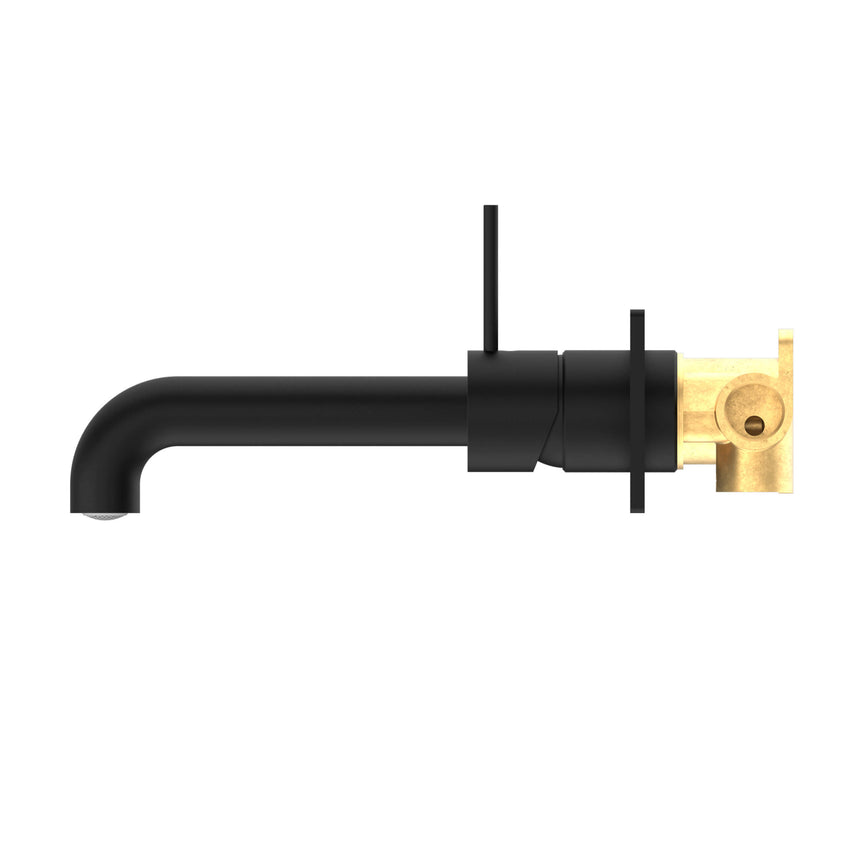 Nero Mecca Wall Basin/Bath Mixer Handle Up 185mm Matte Black Tapware Nero