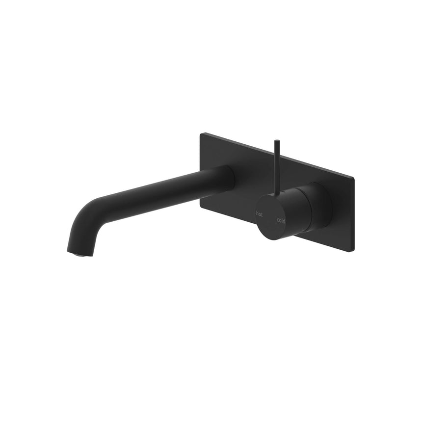 Nero Mecca Wall Basin/Bath Mixer Handle Up 185mm Matte Black Tapware Nero