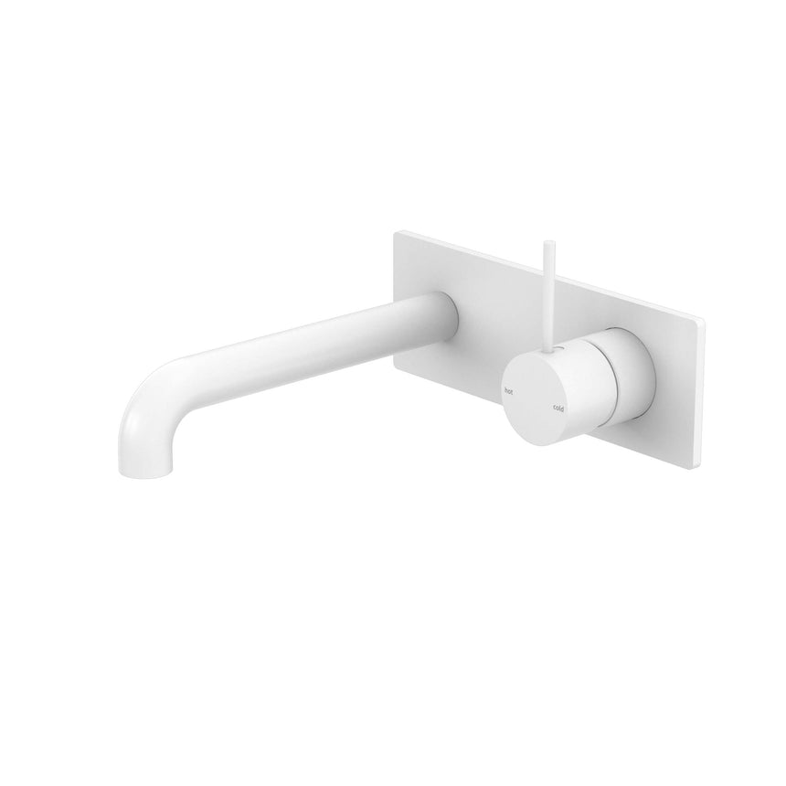 Nero Mecca Wall Basin/Bath Mixer Handle Up 160mm Matte White Tapware Nero