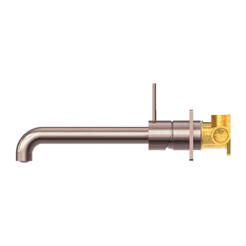 Nero Mecca Wall Basin/Bath Mixer Handle Up 230mm Brushed Bronze Tapware Nero