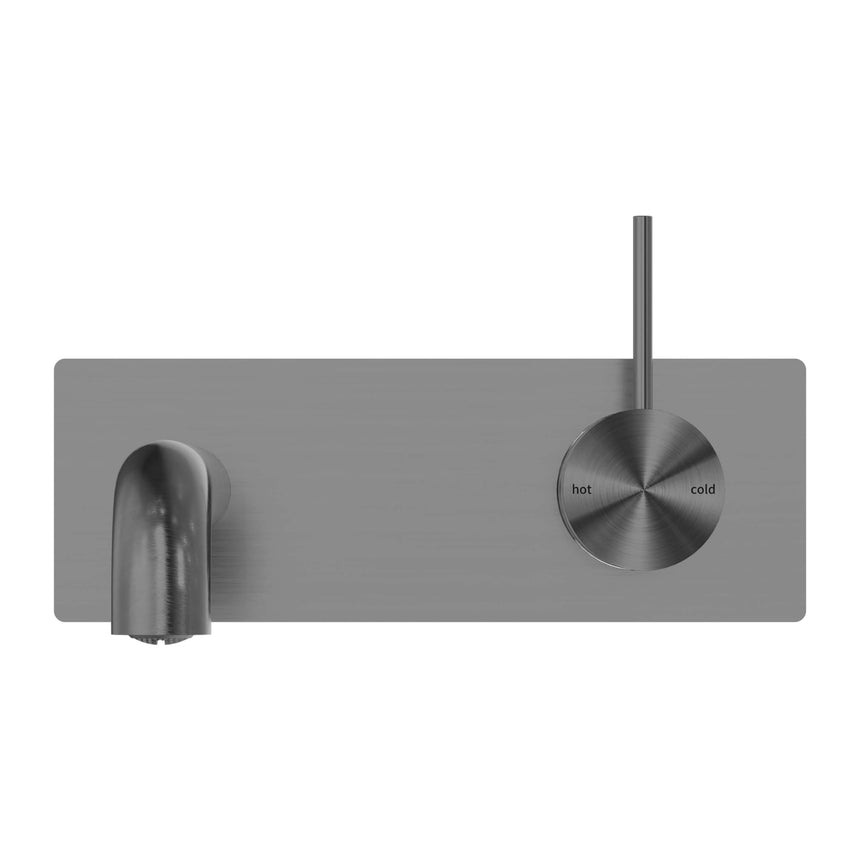 Nero Mecca Wall Basin/Bath Mixer Handle Up 230mm Gun Metal Tapware Nero