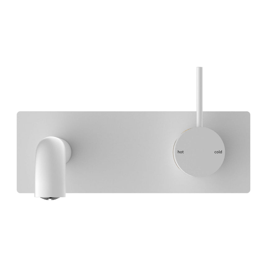 Nero Mecca Wall Basin/Bath Mixer Handle Up 185mm Matte White Tapware Nero