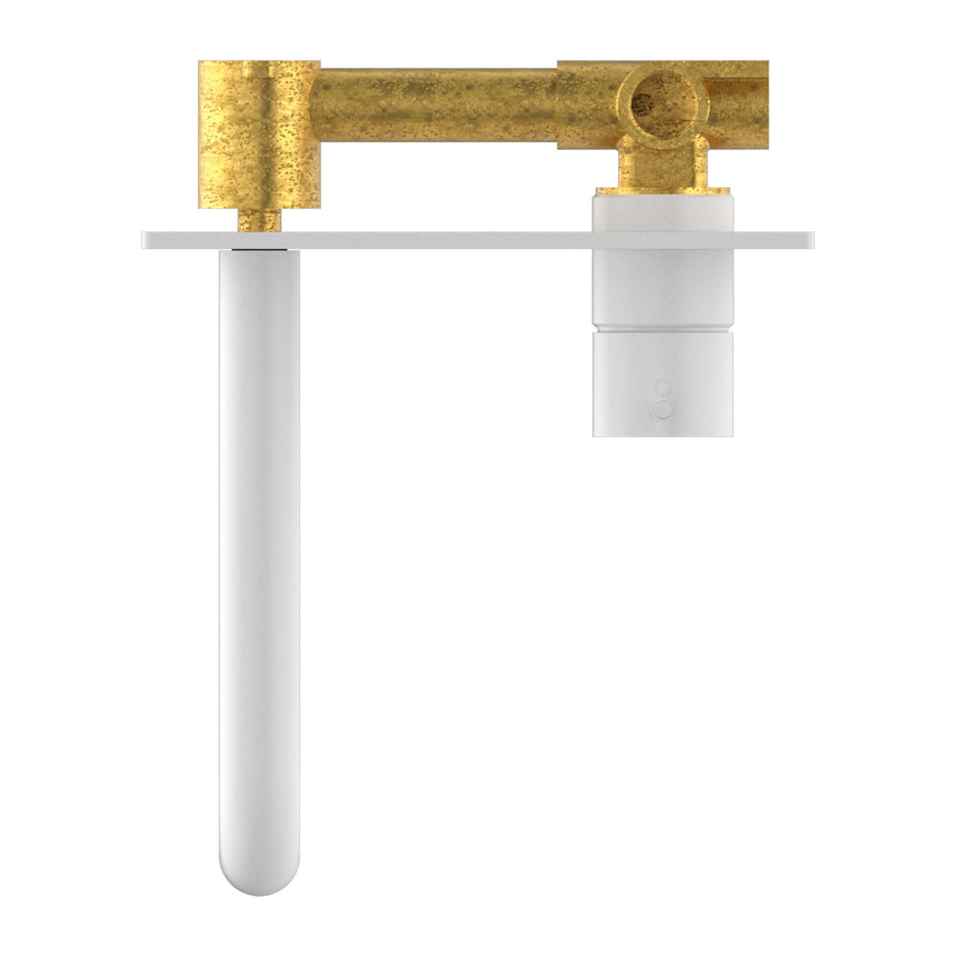 Nero Mecca Wall Basin/Bath Mixer Handle Up 185mm Matte White Tapware Nero