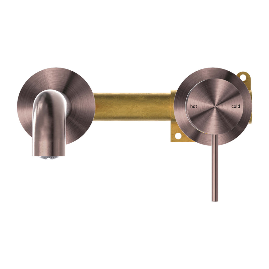 Nero Mecca Wall Basin/Bath Mixer Separete Back Plate 230mm Brushed Bronze Tapware Nero