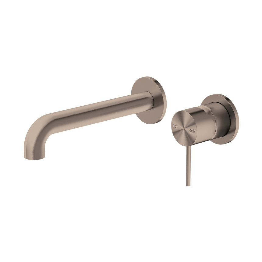 Nero Mecca Wall Basin/Bath Mixer Separete Back Plate 160mm Brushed Bronze Tapware Nero