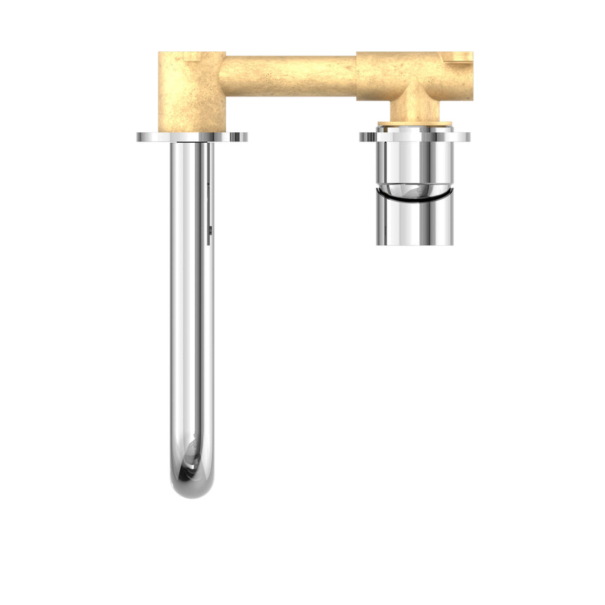 Nero Mecca Wall Basin/Bath Mixer Separete Back Plate 230mm Chrome Tapware Nero