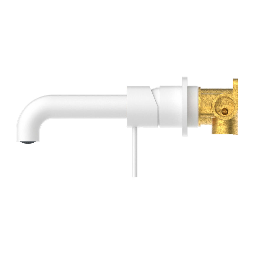 Nero Mecca Wall Basin/Bath Mixer Separete Back Plate 230mm Matte White Tapware Nero