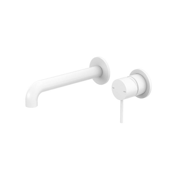 Nero Mecca Wall Basin/Bath Mixer Separete Back Plate 230mm Matte White Tapware Nero