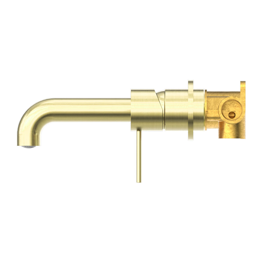 Nero Mecca Wall Basin/Bath Mixer Separete Back Plate 160mm Brushed Gold Tapware Nero