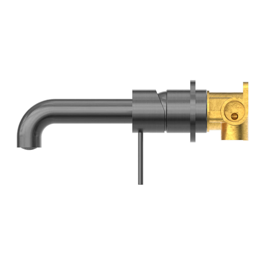 Nero Mecca Wall Basin/Bath Mixer Separete Back Plate 230mm Gun Metal Tapware Nero