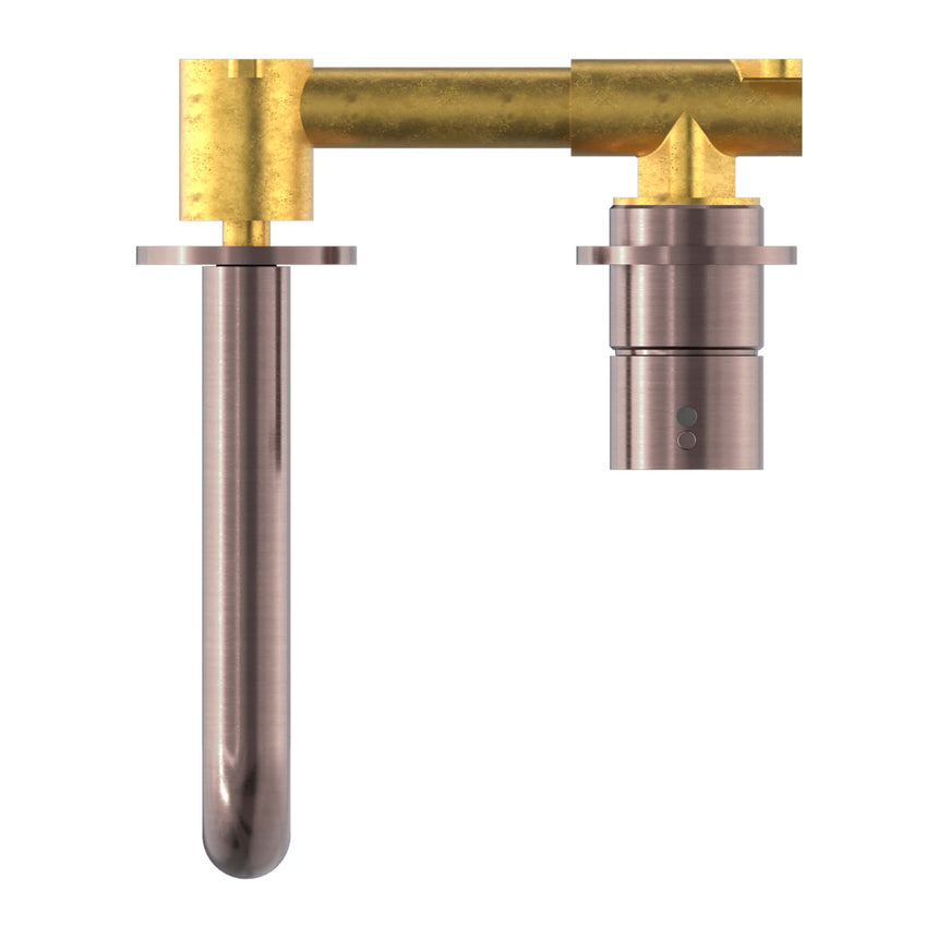 Nero Mecca Wall Basin/Bath Mixer Separete Back Plate Handle Up 160mm Brushed Bronze Tapware Nero