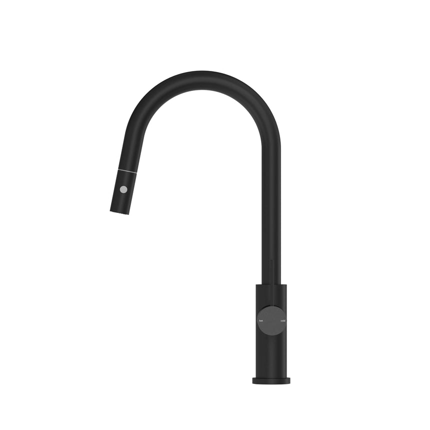 Nero Mecca Pull Out Sink Mixer With Vegie Spray Function Matte Black Tapware Nero