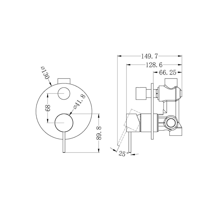 Nero Mecca Shower Mixer With Divertor Gun Metal Shower Nero