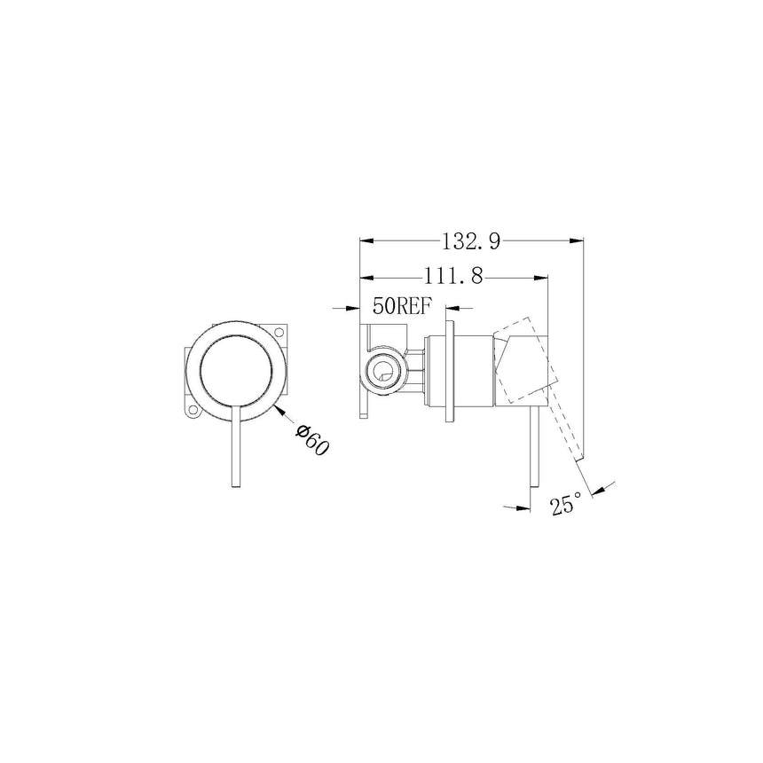 Nero Mecca Shower Mixer 60mm Plate Gun Metal Shower Nero